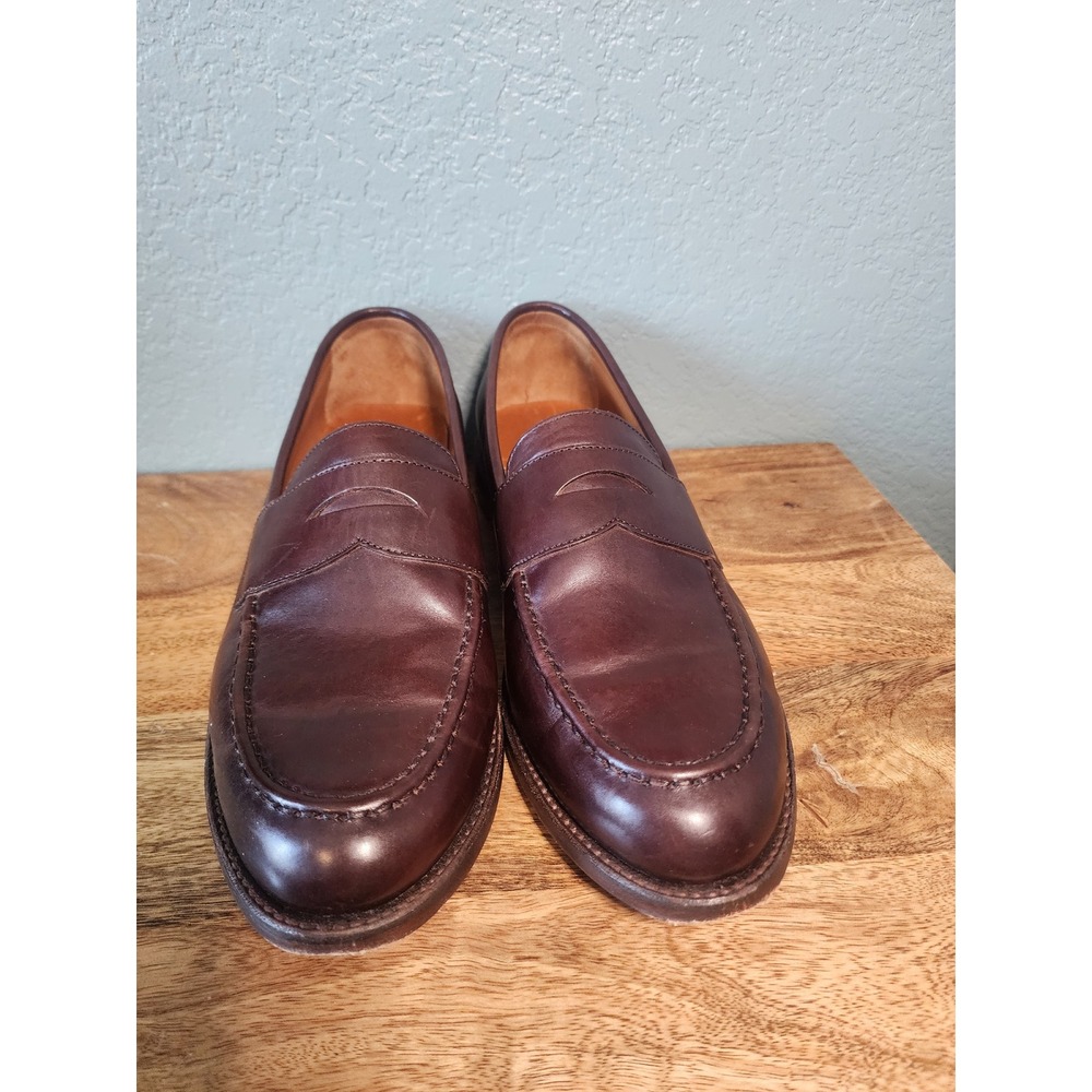 J.Crew Ludlow Mens Penny Loafers Burgundy Brown Leather Goodyear Welt A4362 11D